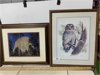 2 framed prints, 1 by Ruane Manning