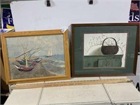 2 framed prints, 1 by Pauline Eble Campanelli
