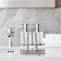 Home Decor 3-piece Glass Soap Dispenser Set with