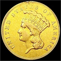 1857 $3 Gold Piece NEARLY UNCIRCULATED