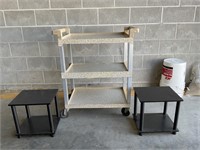 Little Side Tables & Utility Cart on wheels