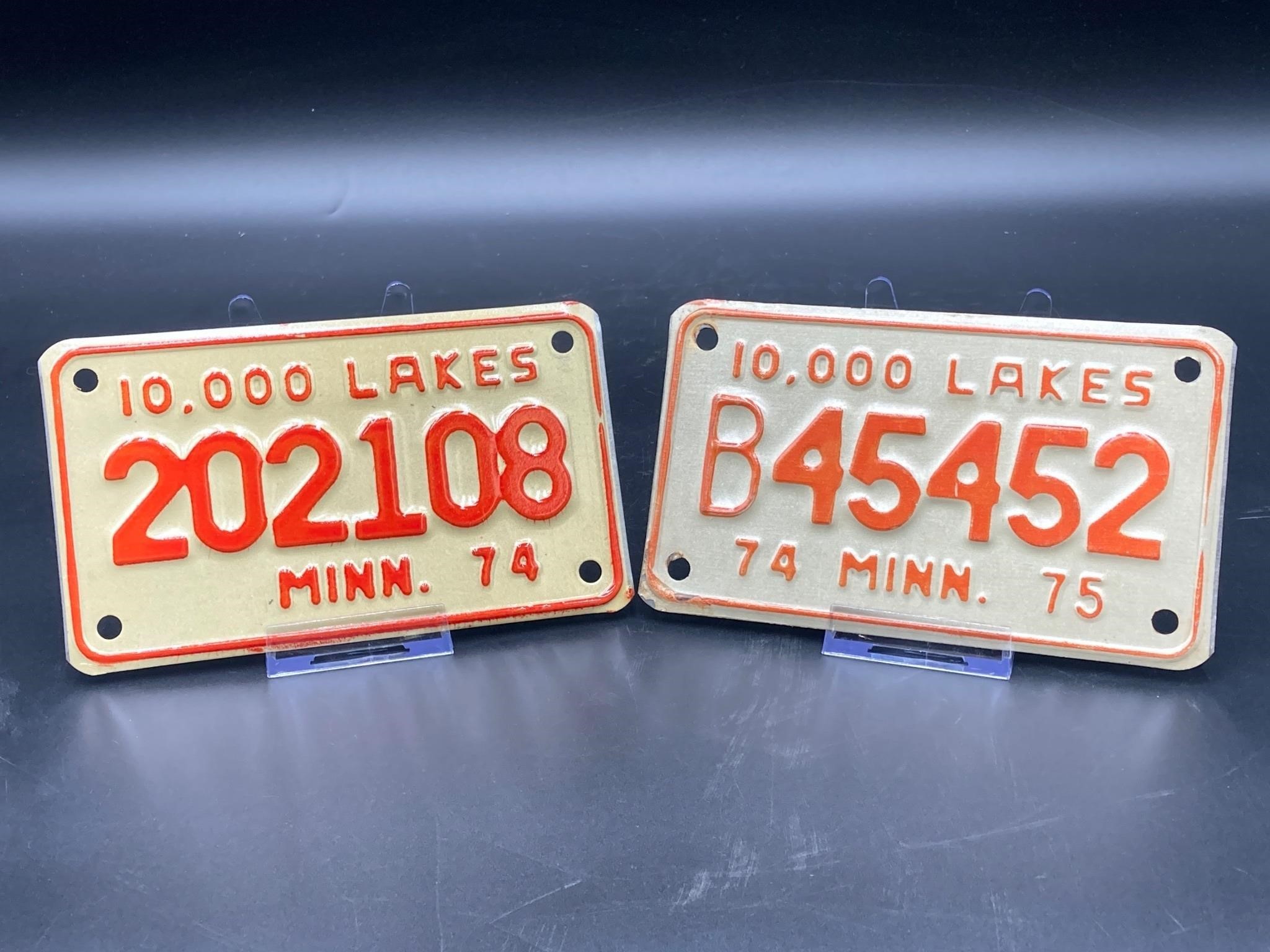 Vintage Minnesota Motorcycle License Plates
