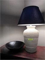 2 Pcs.: Contemporary Rope Design Ceramic Lamp & Me