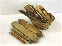 Lg. Collection of Vintage Wood Yarn Weaving