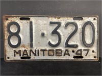 Manitoba 1947 license plate