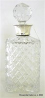 QEll  Silver Mounted Cut Crystal Decanter