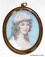George lll  Portrait Miniature Young Lady