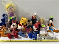 12pc Disney Plush Toys; Lizzy McGuire, Mickey and
