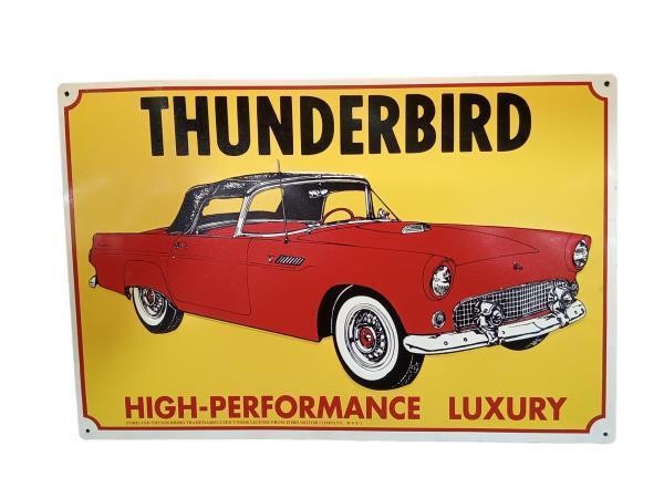 Metal Sign, Thunderbird High-Performance Luxury Ca