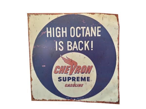 Metal sign, Chevron Supreme Gasoline High Octane I