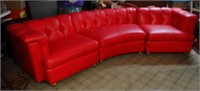 Red Hollywood Regency Sectional by Kroehler