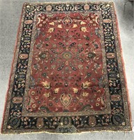 Signed Persian Floral Rug, 6' 1" x 4' 7.5"