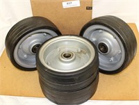(4)  8-1/2 Solid Rubber Casters-1" Shaft Size