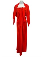 1980s VICTOR COSTA Womens Halter Top Evening Dress