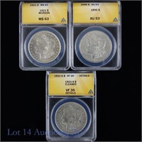Silver Morgan Dollars (ANACS Graded) (3)