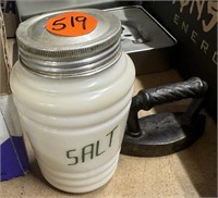 Vintage Salt Shaker, Mini Iron