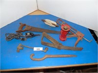 Pruning saw, string line, caulking gun, etc.