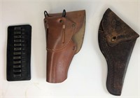 2 Leather Holsters and Bullet Holder
