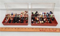 Marbles - (2) Boxes (Plastic Tackle Boxes)