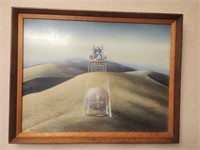 VTG MCM Original Surrealism Art Painting- HENSON