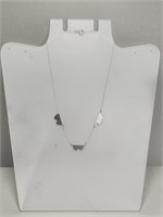 JF Signed Sterling Silver Heart Necklace