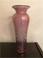Art Nouveau Bohemian Czeck Pulled Feather Vase