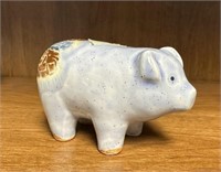 Wolfe Pottery Hand Painted Pig