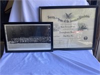 Pennsylvania society certificate & vintage