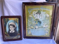 Framed artwork certificate of marriage angels