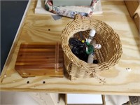 Wicker Basket/Wooden Small Fish & More