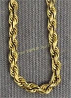14k Gold 7.5 Rope Bracelet 2.2 Dwt