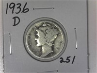 1936-D Mercury Dime