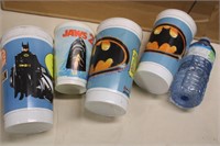 3 Plastic 1989 Batman Cups & 78' Jaws Cup