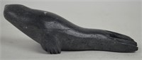 INUIT SEAL STONE CARVED SCULPTURE SIGNED