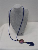 Cloisonne Butterfly Pendant/Cord Necklace