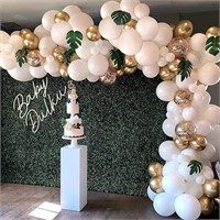 132Pcs White Balloon Wreath Vault Set, with