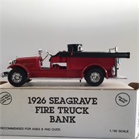 1926 SEAGRAVE FIRE TRUCK DIE CAST BANK 1:30