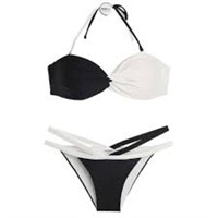 Split Color Matching Bikini Swimsuit