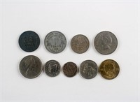 Nine Assorted World Coins