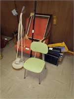 Vintage chairs floor scrubber office equipment