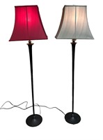 Gothic Style Cast Iron Floor Lamps, Pair
