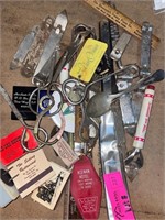 Misc. bottle openers, matches, keychains, & more