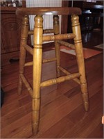 Solid oak wooden stool, 24' Tall.