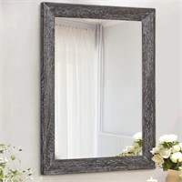 Mirror with Wood Frame Rectangle Rustic Mirror