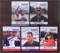 5 Albert Pujols Just Minors rookie baseball cards