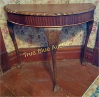 1920's Demilune Fine Ball and Claw Console Table
