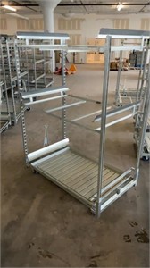 (2) DANISH TROLLEY, TOWABLE W/ 3 shelves, 2 trays