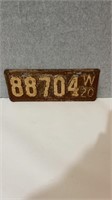 1920 Wisconsin License plate