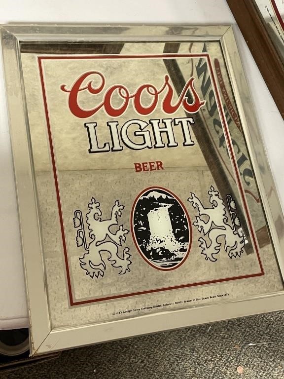 corrs light beer mirrored sign, 18 x 15"