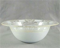 Antique Blown Glass Frosted with Gold Floral Bowl